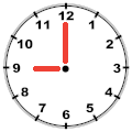 Decorative image of traditional analog clock displaying the time 0900 AM